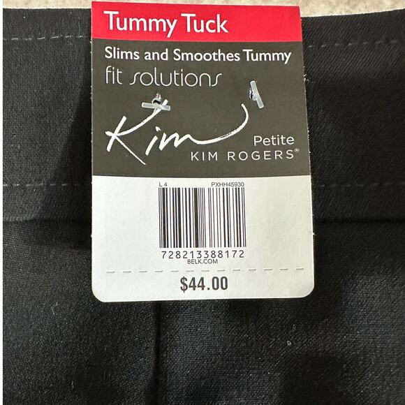 NWT Kim Rogers Tummy Tuck Black Causal Pants Size 12P - Picture 5 of 8